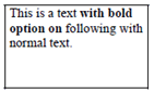 Example of Basic text formatting and predefined EMS coding